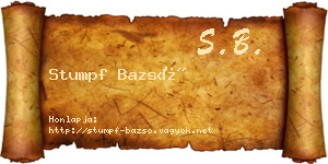 Stumpf Bazsó névjegykártya